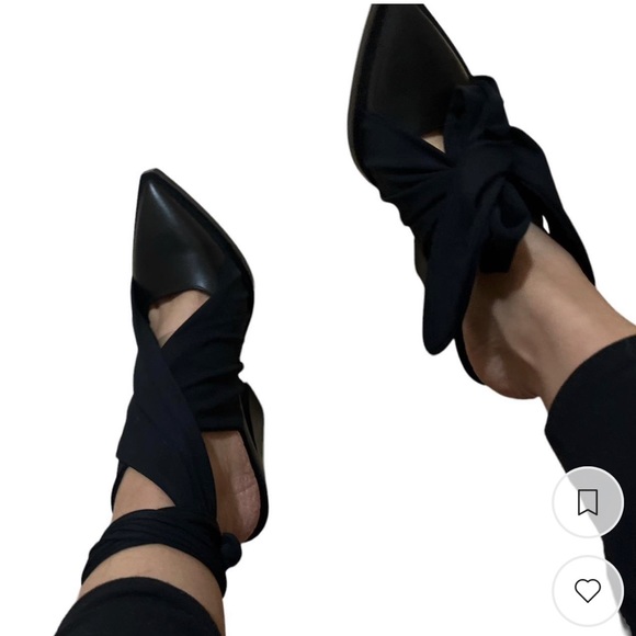 Burberry Tillington Black Leather Ankle Wrap mules - Picture 3 of 5